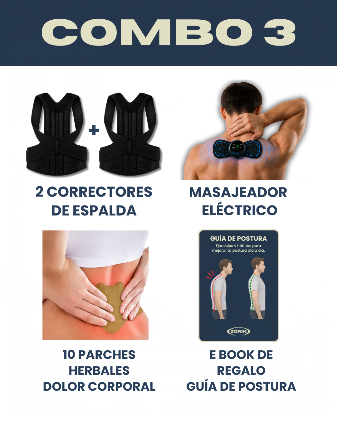 Combo 2x1 + Masajeador + Ebook + Parche